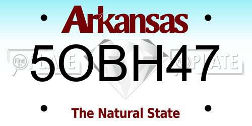 5OBH47 Arkansas License Plate