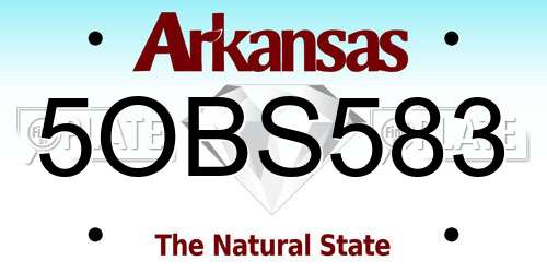 5OBS583 Arkansas License Plate