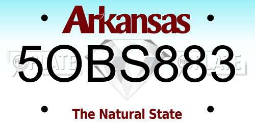 5OBS883 Arkansas License Plate