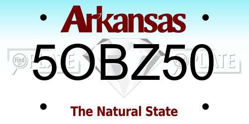 5OBZ50 Arkansas License Plate