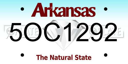 5OC1292 Arkansas License Plate