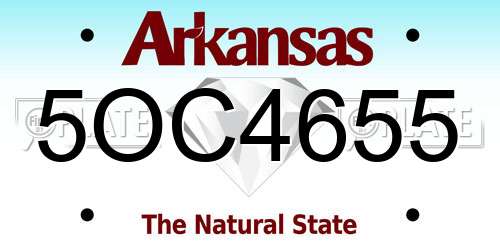 5OC4655 Arkansas License Plate