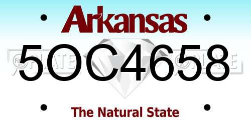 5OC4658 Arkansas License Plate