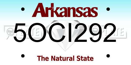 5OCI292 Arkansas License Plate