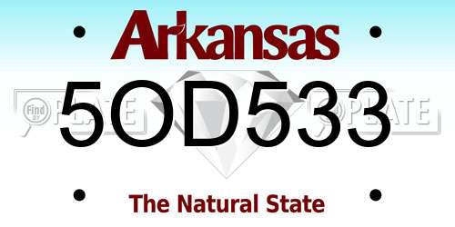 5OD533 Arkansas License Plate