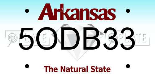 5ODB33 Arkansas License Plate