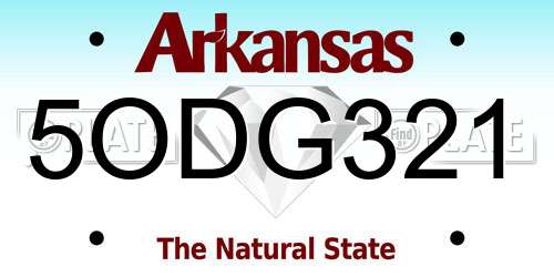 5ODG321 Arkansas License Plate