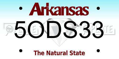 5ODS33 Arkansas License Plate