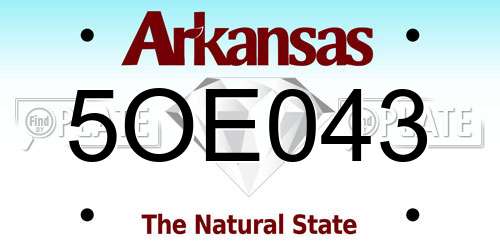 5OE043 Arkansas License Plate