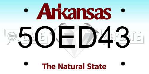 5OED43 Arkansas License Plate