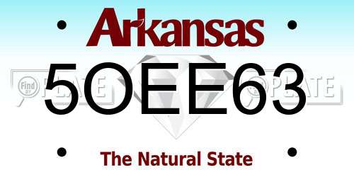 5OEE63 Arkansas License Plate