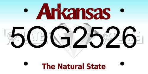 5OG2526 Arkansas License Plate