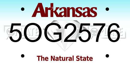 5OG2576 Arkansas License Plate