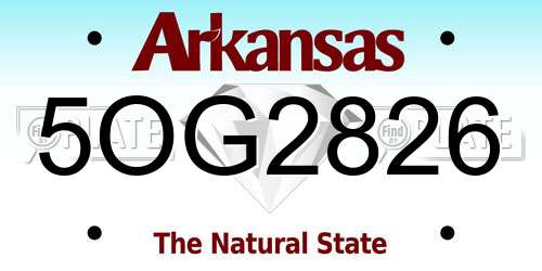 5OG2826 Arkansas License Plate