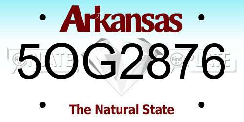 5OG2876 Arkansas License Plate