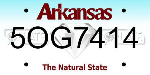 5OG7414 Arkansas License Plate