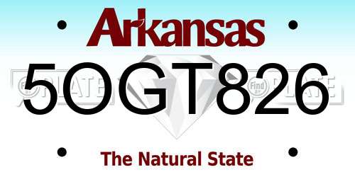 5OGT826 Arkansas License Plate
