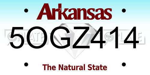 5OGZ414 Arkansas License Plate