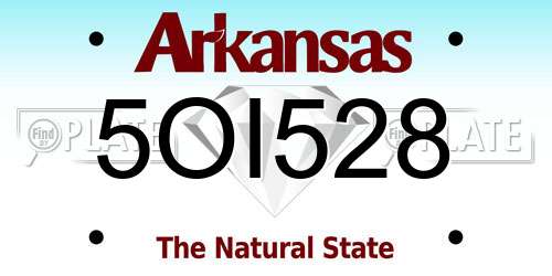5OI528 Arkansas License Plate