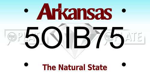 5OIB75 Arkansas License Plate