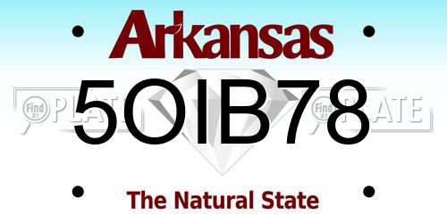 5OIB78 Arkansas License Plate
