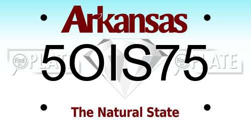 5OIS75 Arkansas License Plate