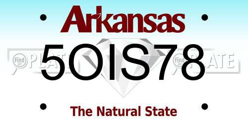 5OIS78 Arkansas License Plate