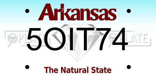 5OIT74 Arkansas License Plate