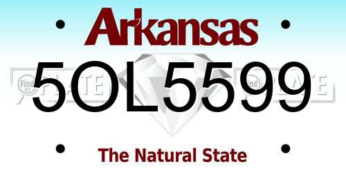 5OL5599 Arkansas License Plate