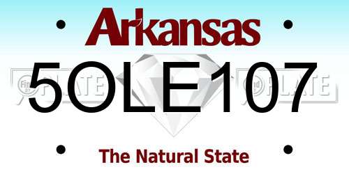 5OLE107 Arkansas License Plate