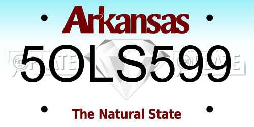 5OLS599 Arkansas License Plate