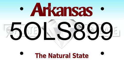 5OLS899 Arkansas License Plate