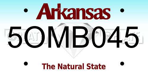 5OMB045 Arkansas License Plate