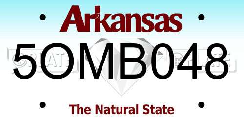 5OMB048 Arkansas License Plate