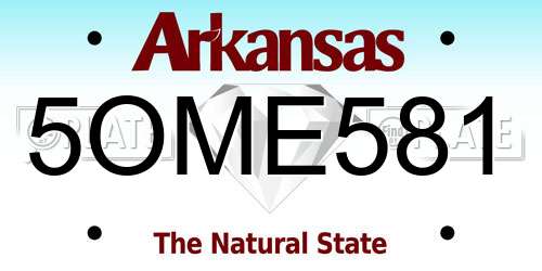 5OME581 Arkansas License Plate
