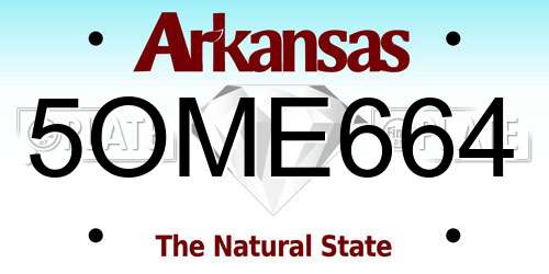 5OME664 Arkansas License Plate