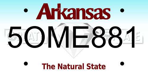 5OME881 Arkansas License Plate