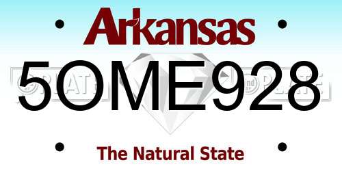 5OME928 Arkansas License Plate