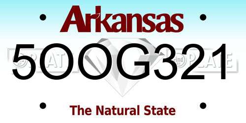 5OOG321 Arkansas License Plate