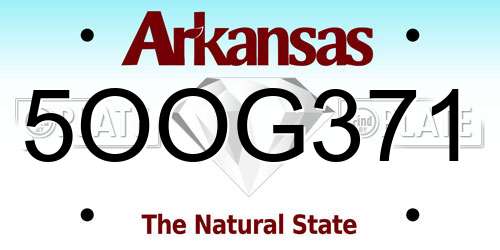 5OOG371 Arkansas License Plate