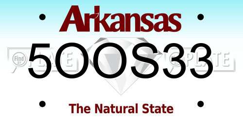 5OOS33 Arkansas License Plate