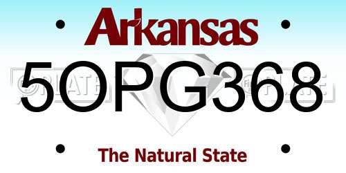 5OPG368 Arkansas License Plate