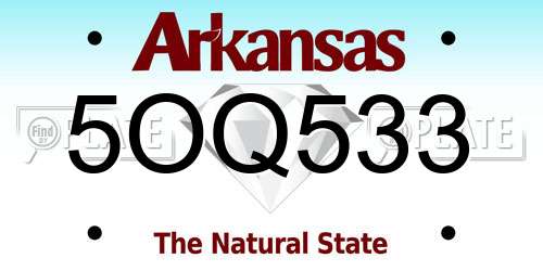 5OQ533 Arkansas License Plate