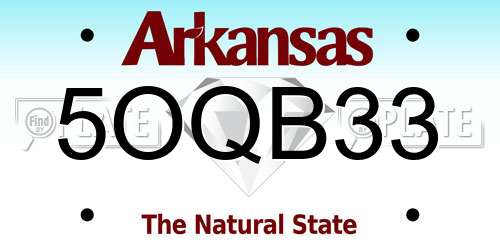 5OQB33 Arkansas License Plate