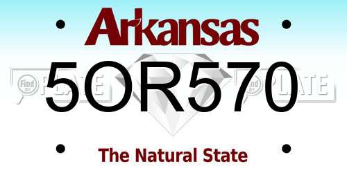 5OR570 Arkansas License Plate