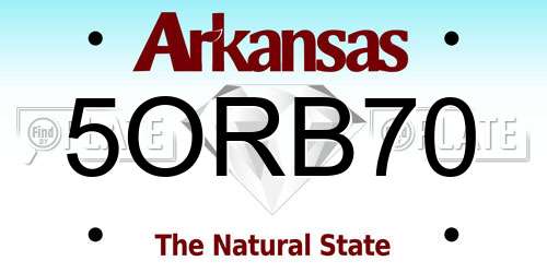 5ORB70 Arkansas License Plate