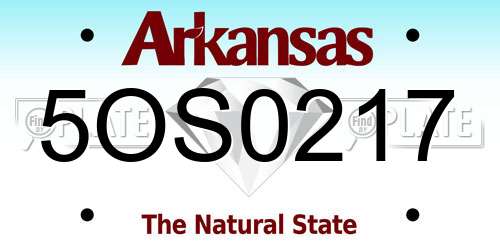5OS0217 Arkansas License Plate