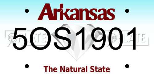 5OS1901 Arkansas License Plate