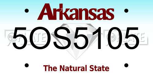 5OS5105 Arkansas License Plate