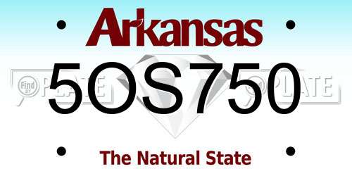 5OS750 Arkansas License Plate